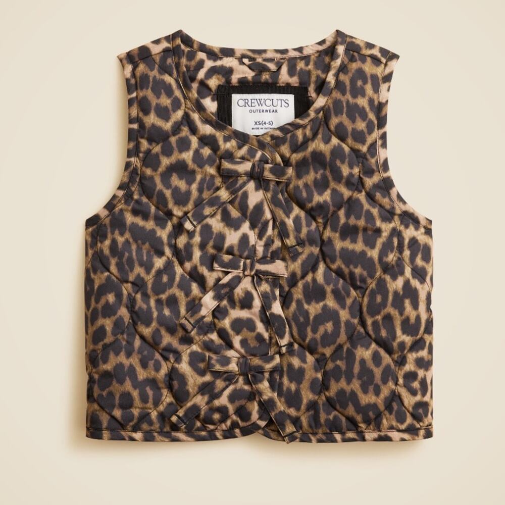 Crewcuts tan leopard print quilted vest - Picture 4 of 11